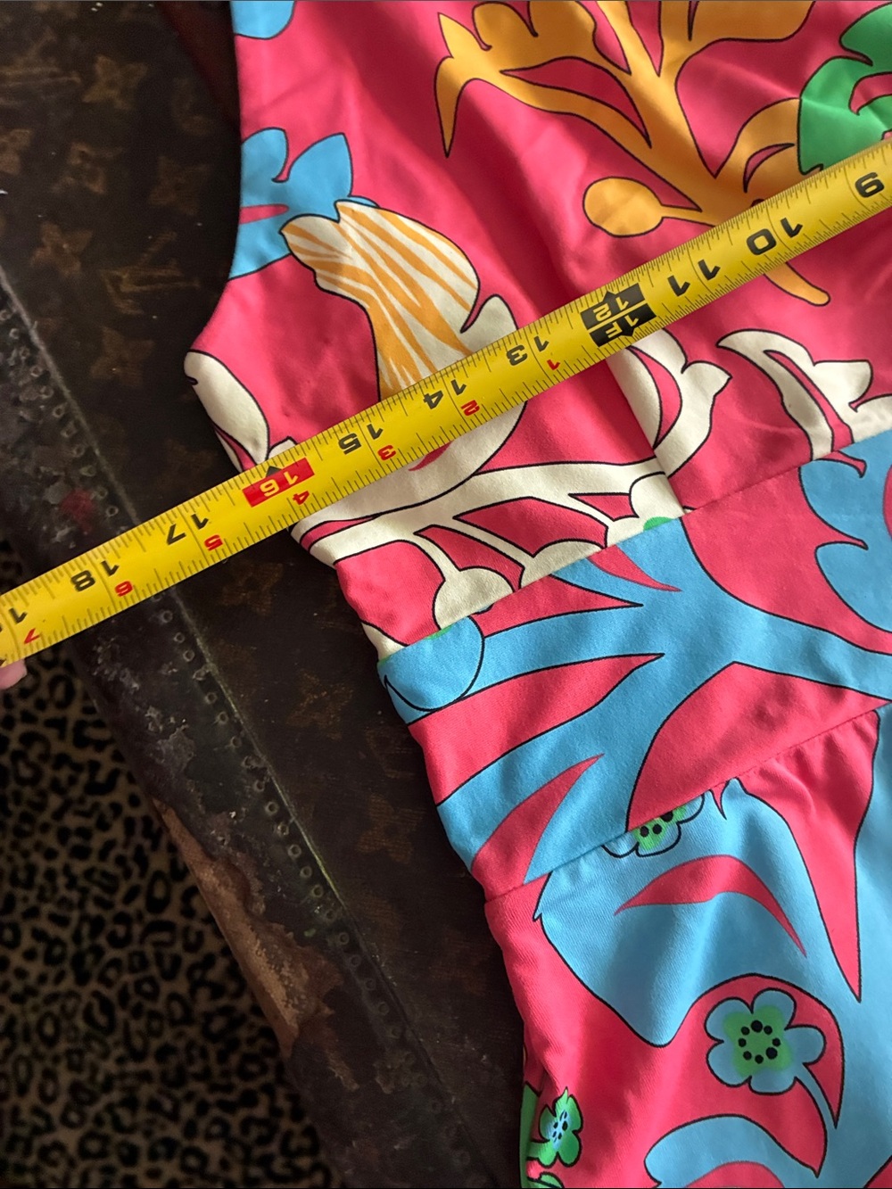 J. McLaughlin Bold Pink Floral Sundress with Green Accents - Picture 10 of 10